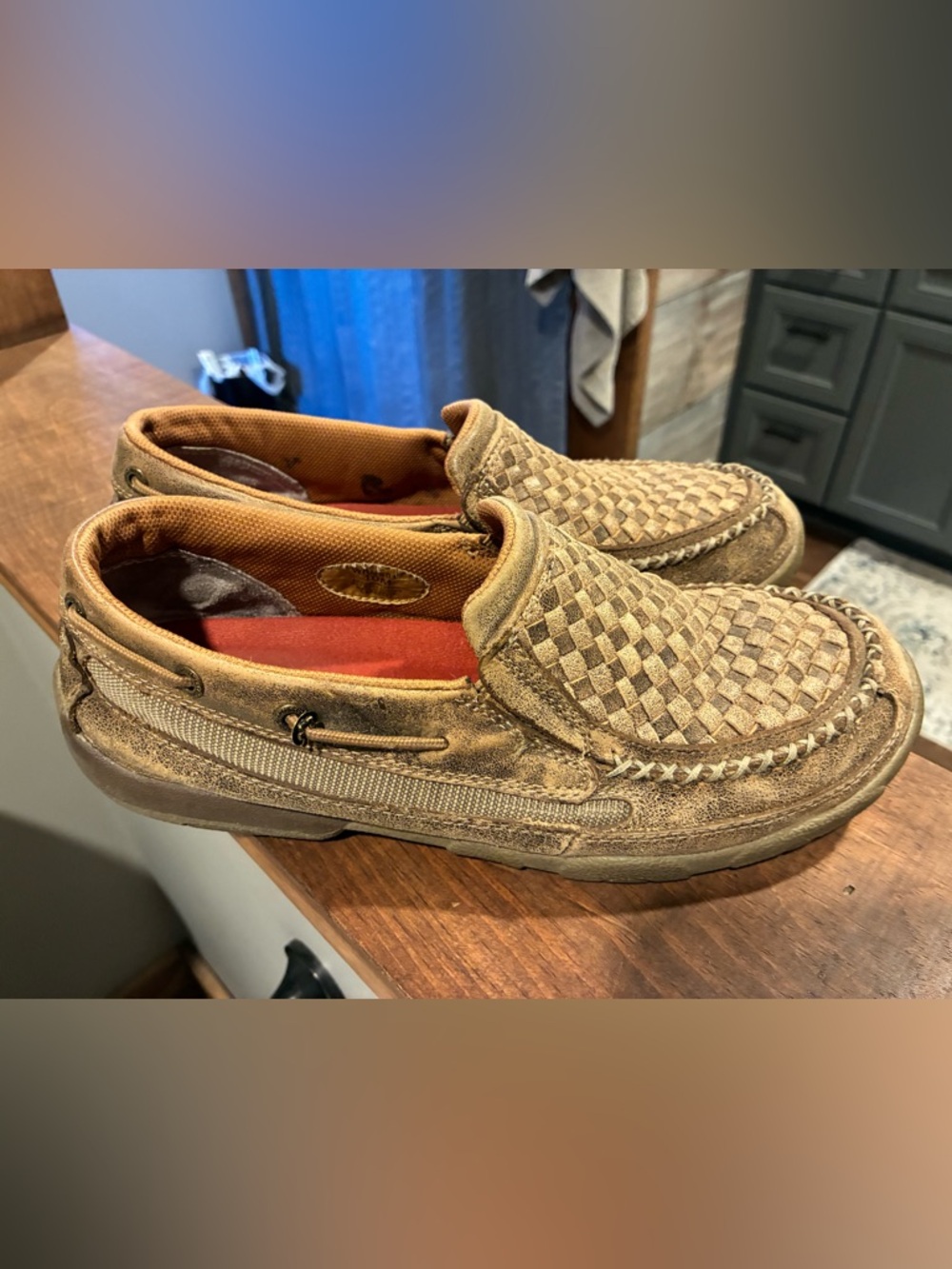 Twisted X Tan Woven Slip-On Flats